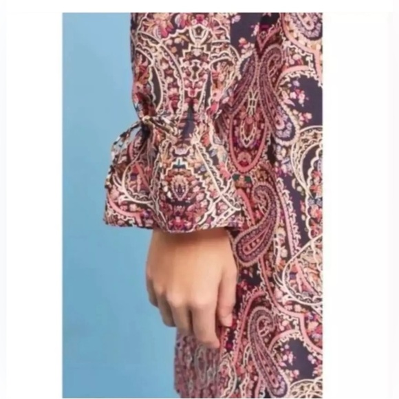 Anthropologie Maeve Dress Pink Paisley Leopard Milou Mini size M - Picture 4 of 12